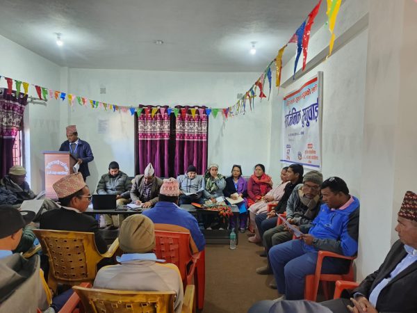 Photo 1 — Public Hearing in Gurans Rural Municipality, Ward 3 (January 2025)