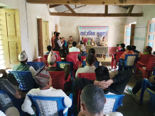 Photo 1 — Public Hearing in Gurans Rural Municipality, Ward 5 (18 June 2025)