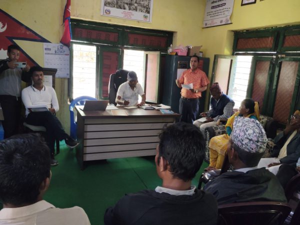 Photo 1 — Public Hearing in Gurans Rural Municipality, Ward 7 (19 June 2025)